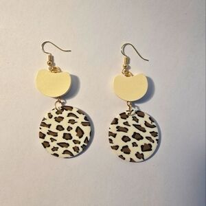 Leopard Print Gold Earrings